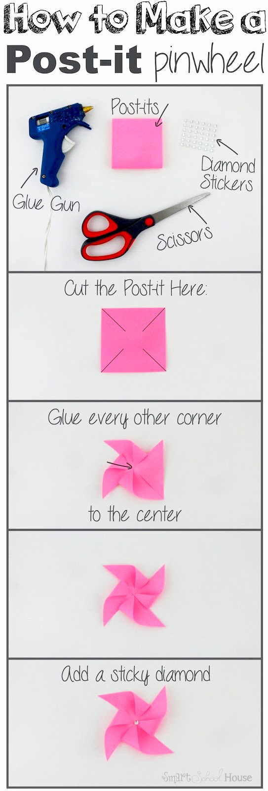 How to Make a Post-it Pinwheel! So CUTE!
