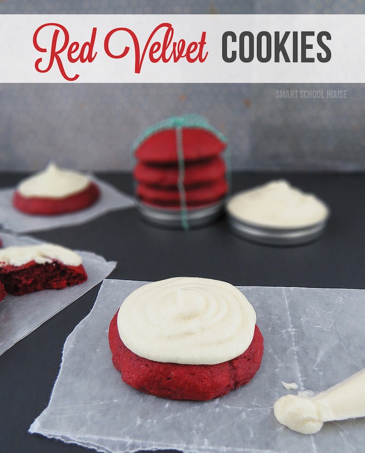 Red Velvet Cookies! An EASY and QUICK recipe made from store bought pre-made cupcake mix (yup, cupcake mix!)