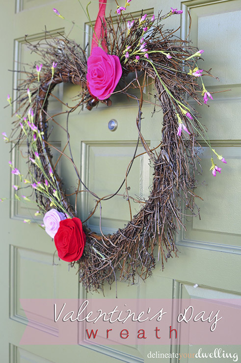 This whimsically perfect DIY Valentine's Day Wreath by Delineate Your Dwelling takes LESS than 1/2 hour to make