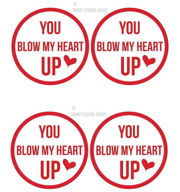 You Blow My Heart Up Valentine FREE Printable 