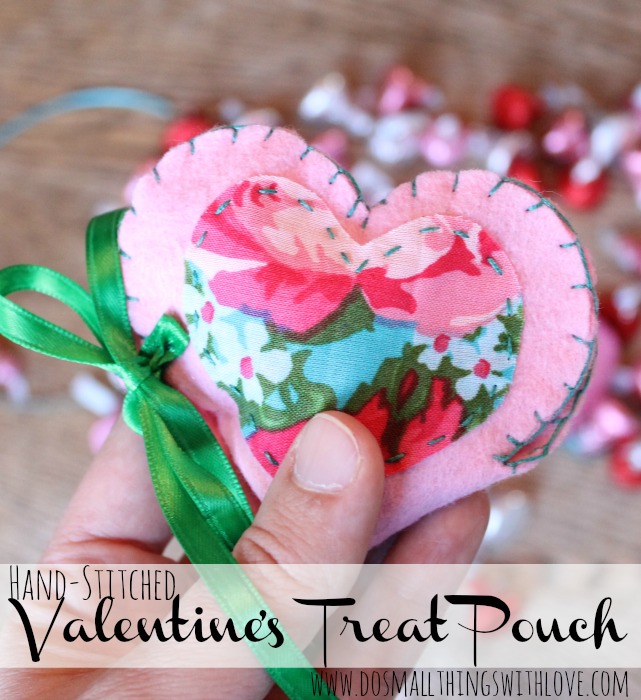 These gorgeous DIY Hand-stiched Valentine Pouches by Do Small Things with Love are a perfect homemade gift