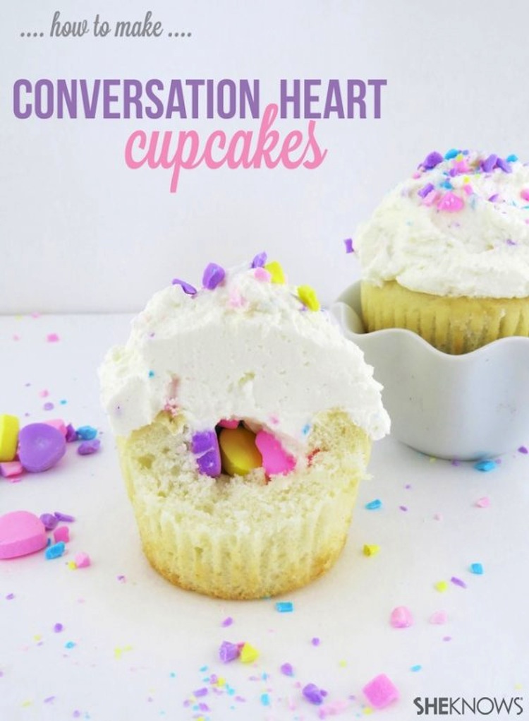 How to Make Conversation Heart Cupcakes