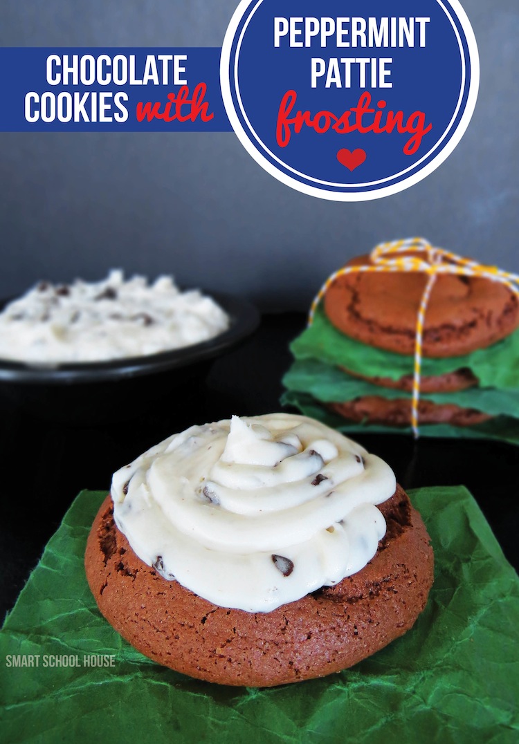 Homemade Chocolate Cookies with Peppermint Pattie Frosting