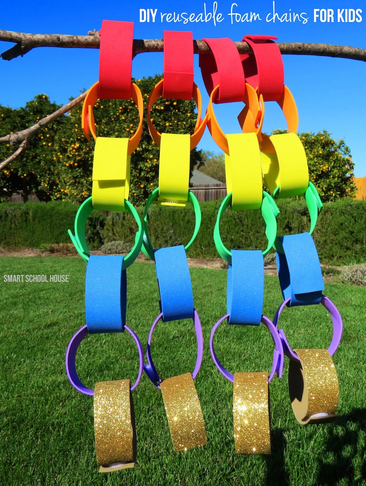 DIY Reusable Foam Chains! Such a smart and fun update to the old paper chains!