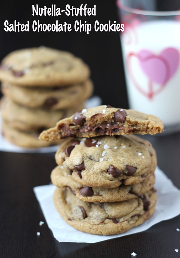 Nutella-Stuffed & Salted Chocolate Chip Cookies by Blahnik Baker