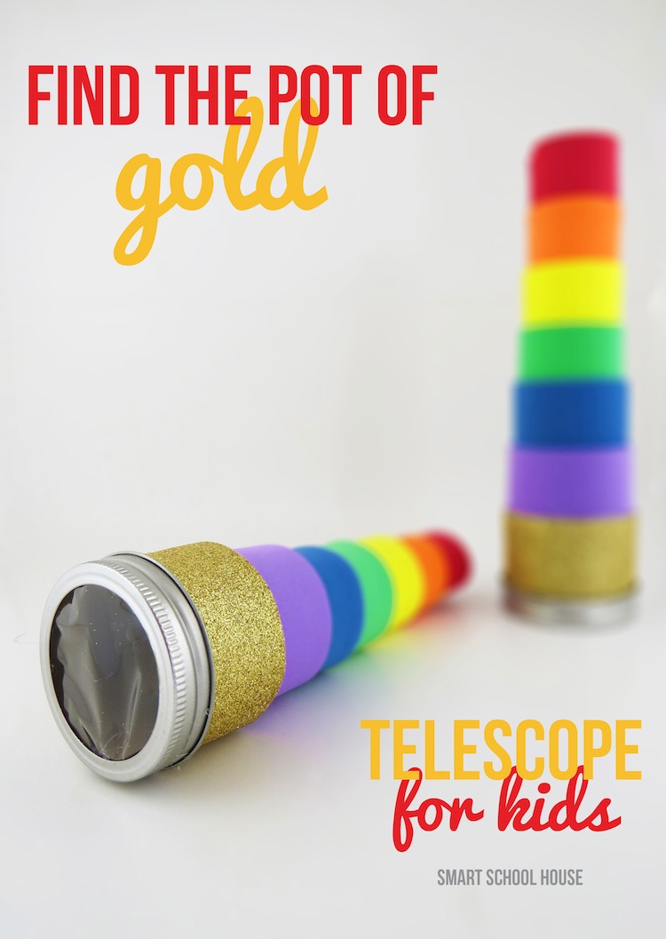 Find the Pot of Gold Telescope! A rainbow, leprechaun, four leaf clover finding telescope for kids! Helps you find anything you can image or set out to see