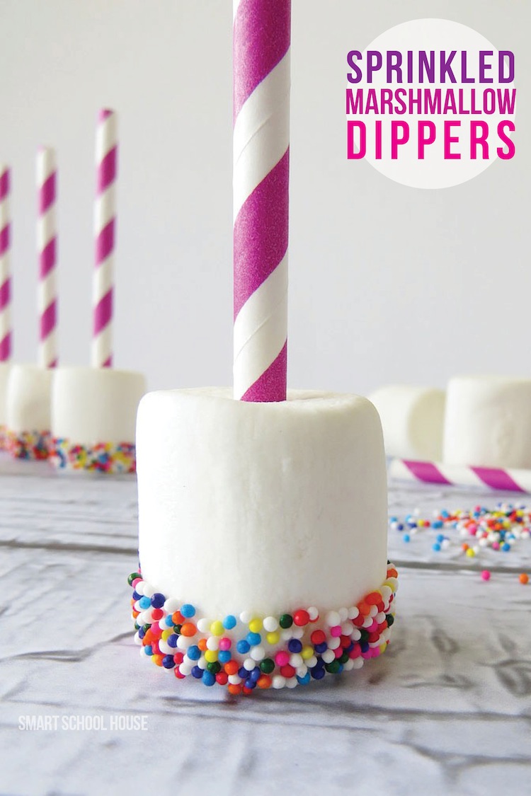Sprinkled Marshmallow Dippers- an easy dessert that even kids can make